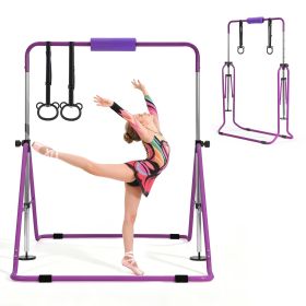 Gymnastic Bars for Kids, 140 lbs Capacity Folding Training Kip Bar, Adjustable Height Gymnastic Horizontal Bar for Home