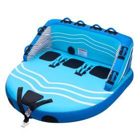 Towable Tubes for Boating, 3-Rider Inflatable Towable Tube for Boat to Pull, 510 lbs Capacity Water Sports Boating Tubes - with Full Nylon Cover