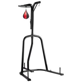 2 in 1 Punching Bag Stand, Steel Heavy Duty Workout Equipment, Adjustable Height Boxing Punching Bag and Speed Bag Stand, Freestanding Sandbag Ra