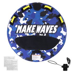 Towable Tube for Boating, 340 lbs, 1-2 Riders Inflatable Boat Tubes and Towables, 51.8" Round Water Sport Towable Tube for Boat to Pull